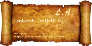 Lenhardt Arikán névjegykártya